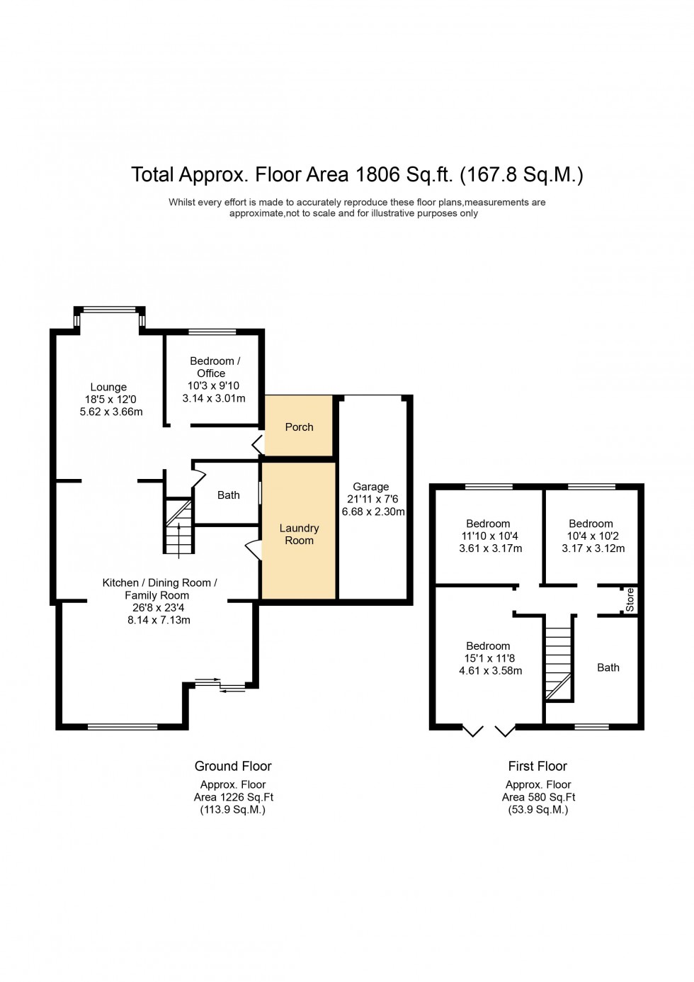 Floorplan for Woods Close, Haskayne