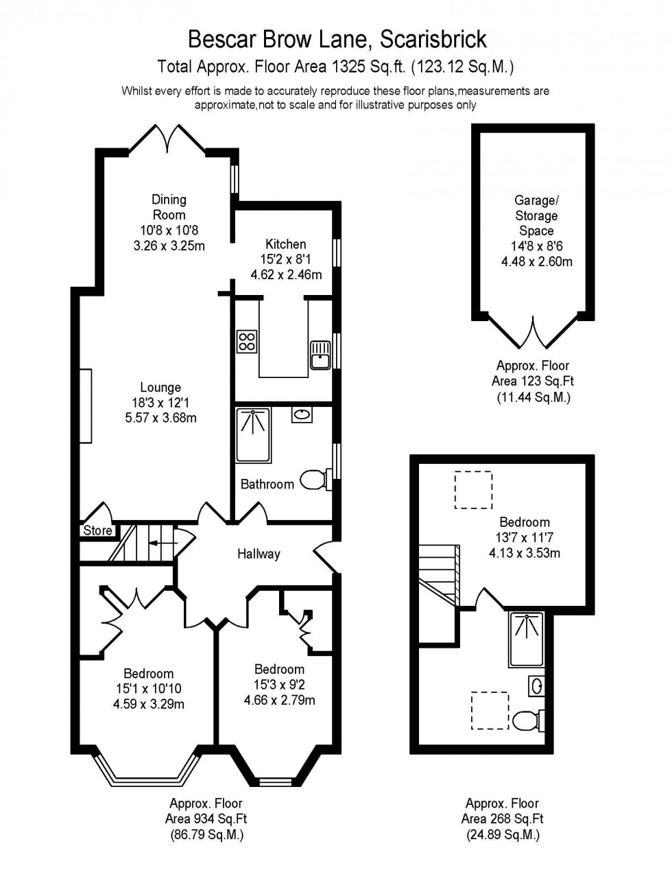 Floorplan for Bescar Brow Lane, Scarisbrick