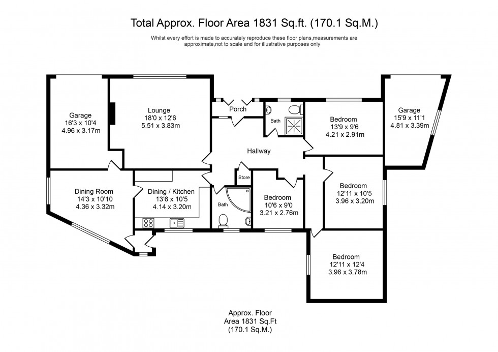 Floorplan for Wimbrick Crescent, Ormskirk