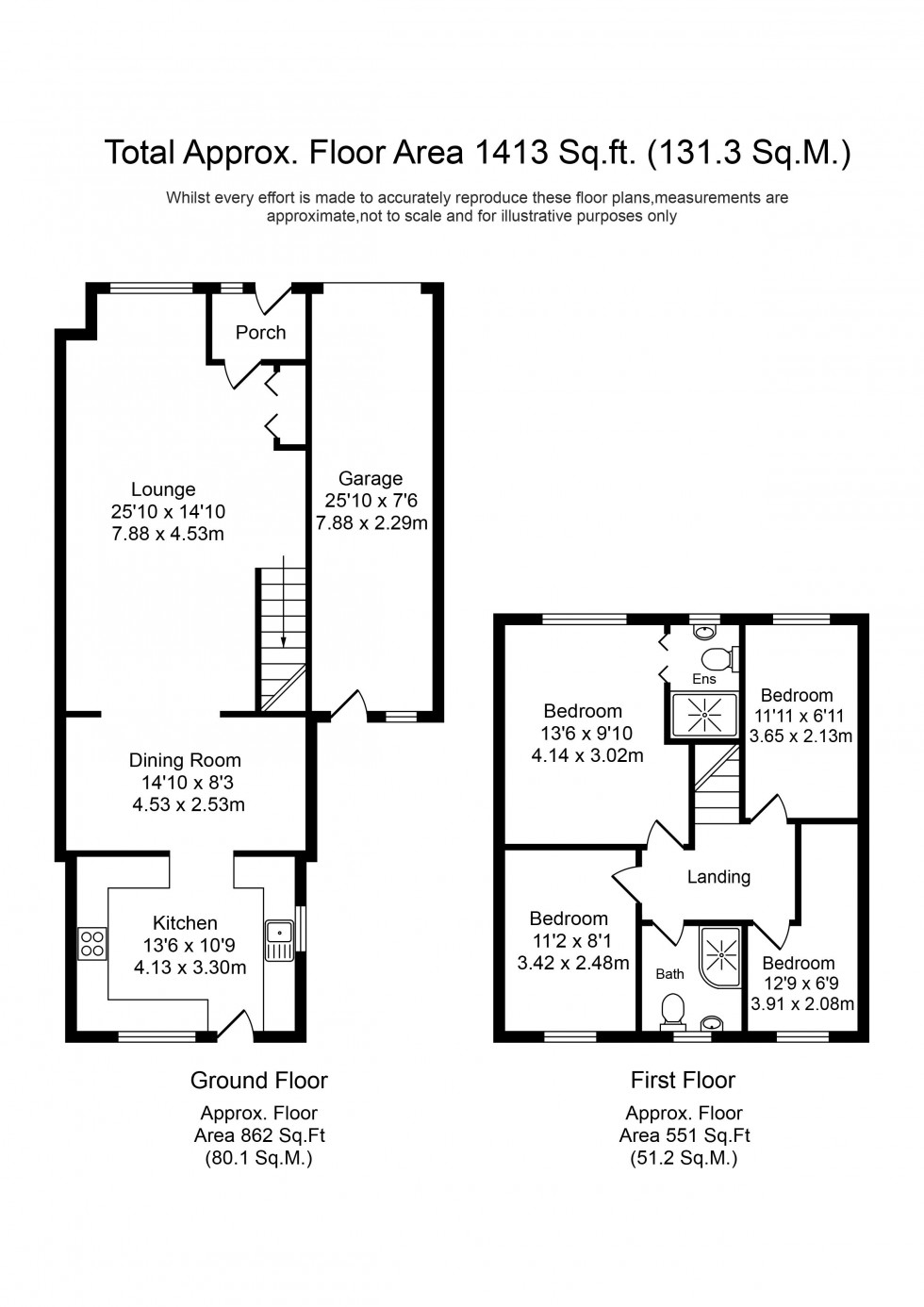 Floorplan for Manor Avenue, Burscough