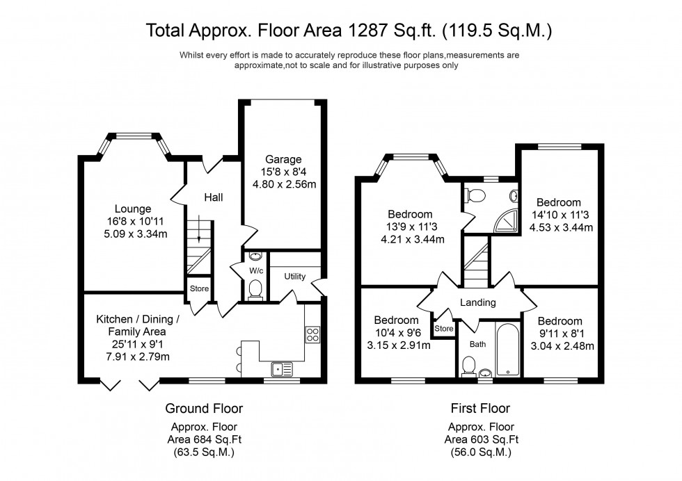 Floorplan for Covert Close, Southport