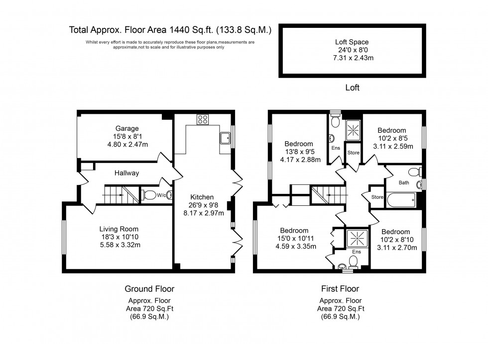 Floorplan for Bath Wood Close, Burscough