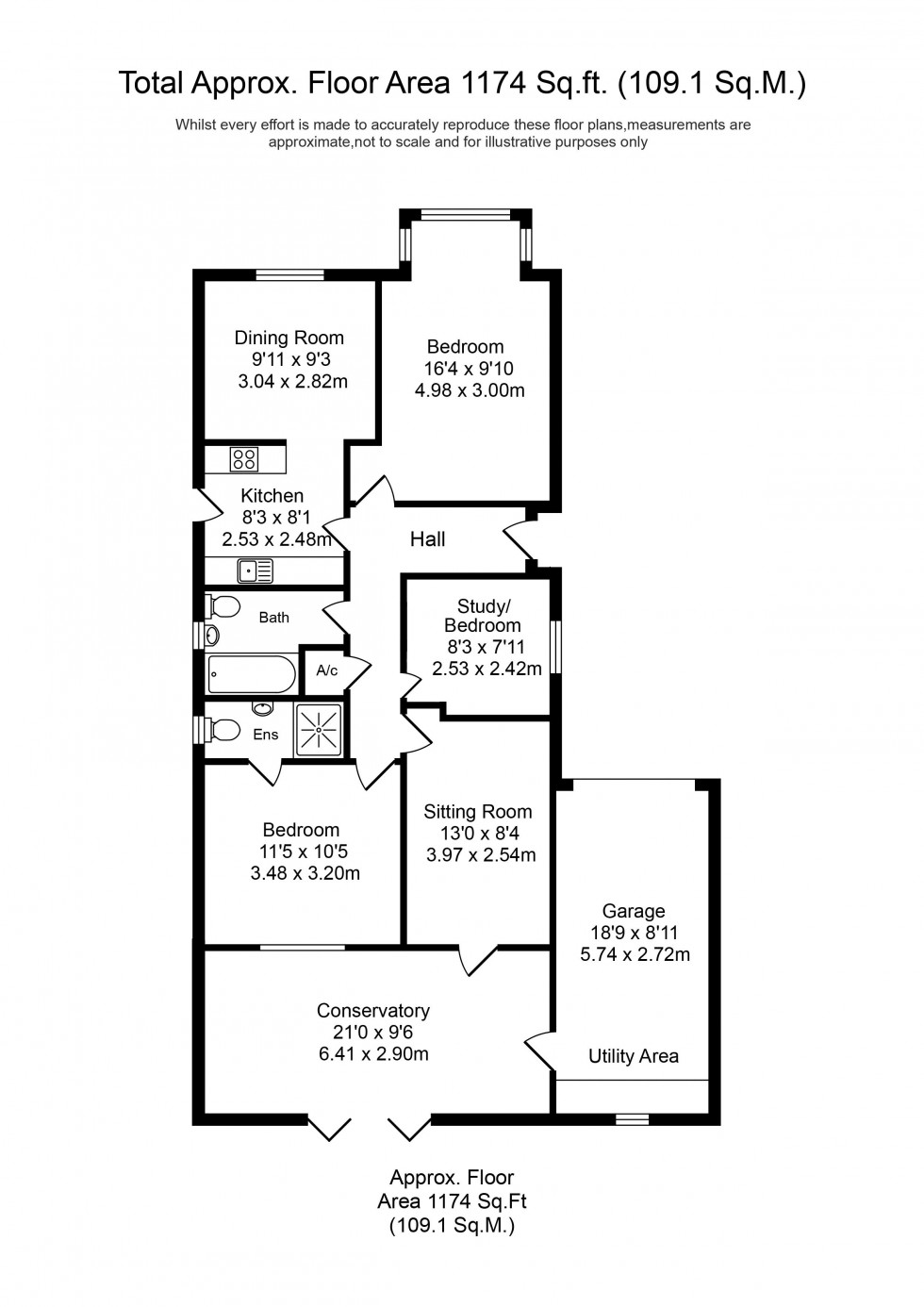 Floorplan for Hall Brow Close, Ormskirk