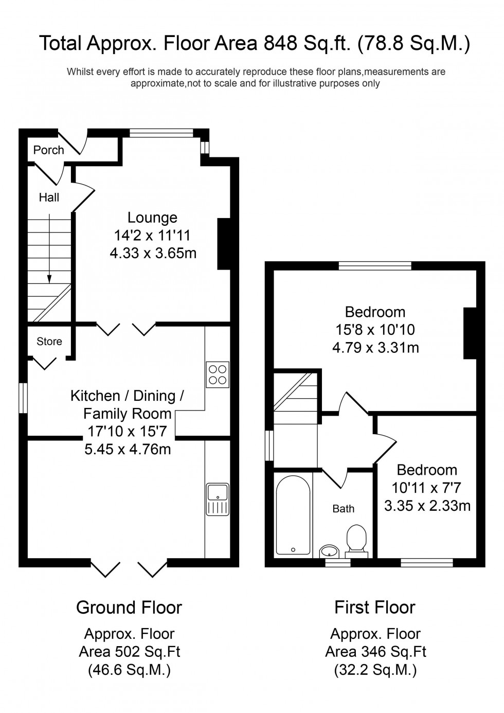 Floorplan for Moss Lane, Burscough