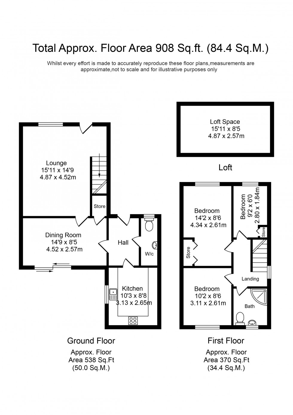 Floorplan for Fairhurst Drive, Parbold