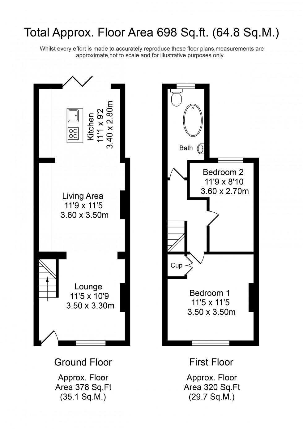 Floorplan for Cowling Road, Chorley