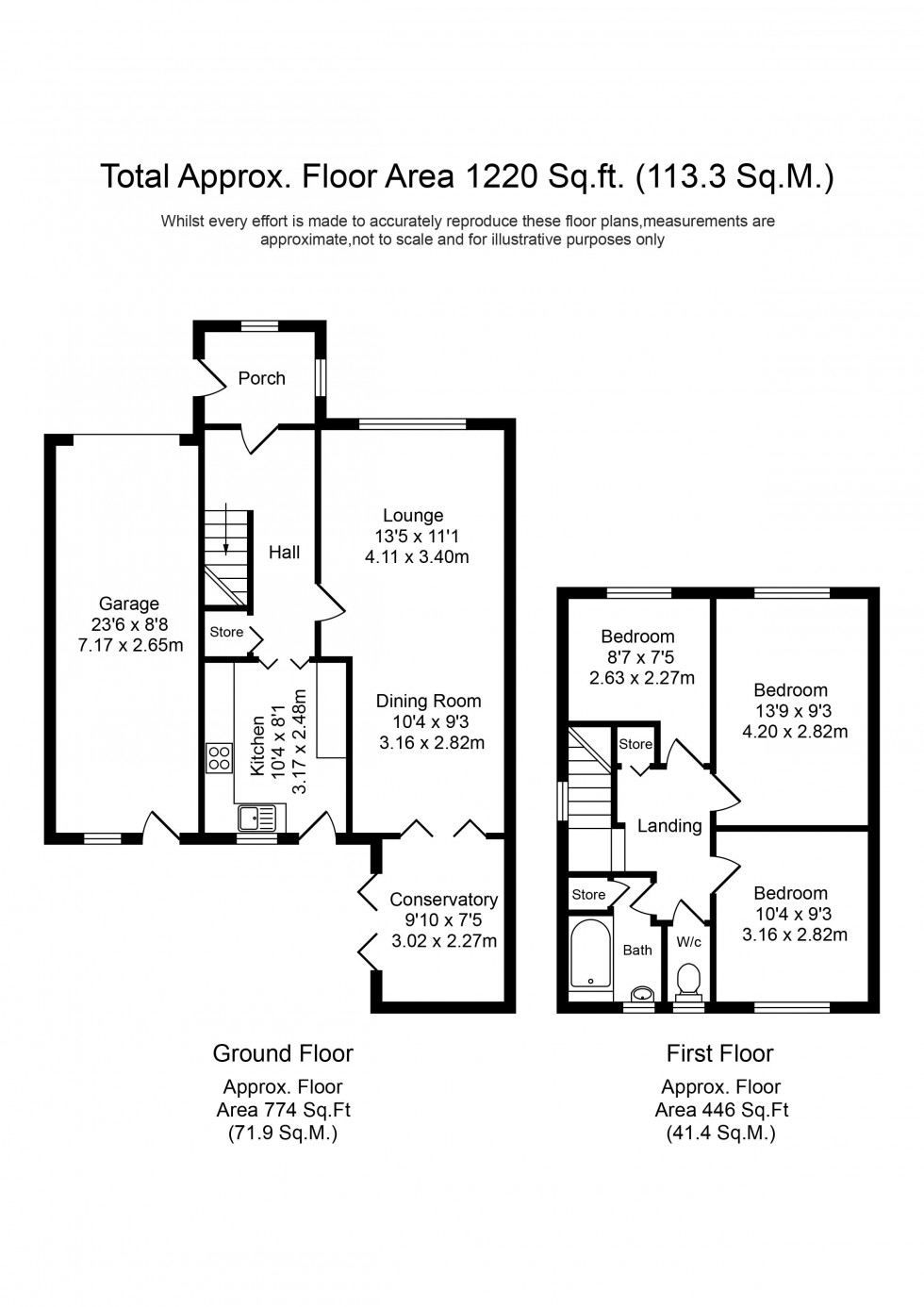 Floorplan for Mere Close, Skelmersdale