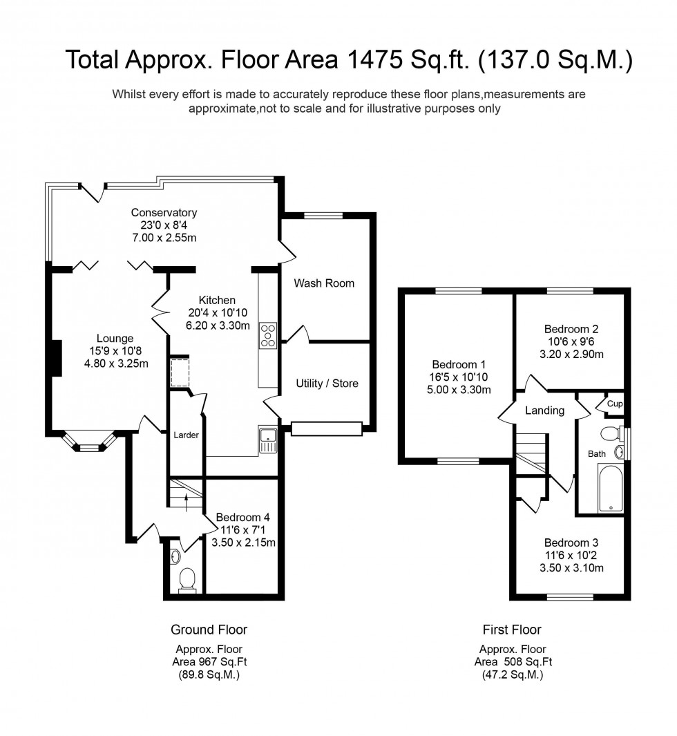 Floorplan for Manor Road, Clayton-le-Woods