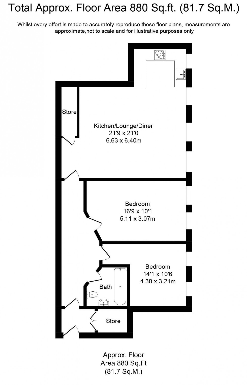 Floorplan for Grammar School Court, Ormskirk