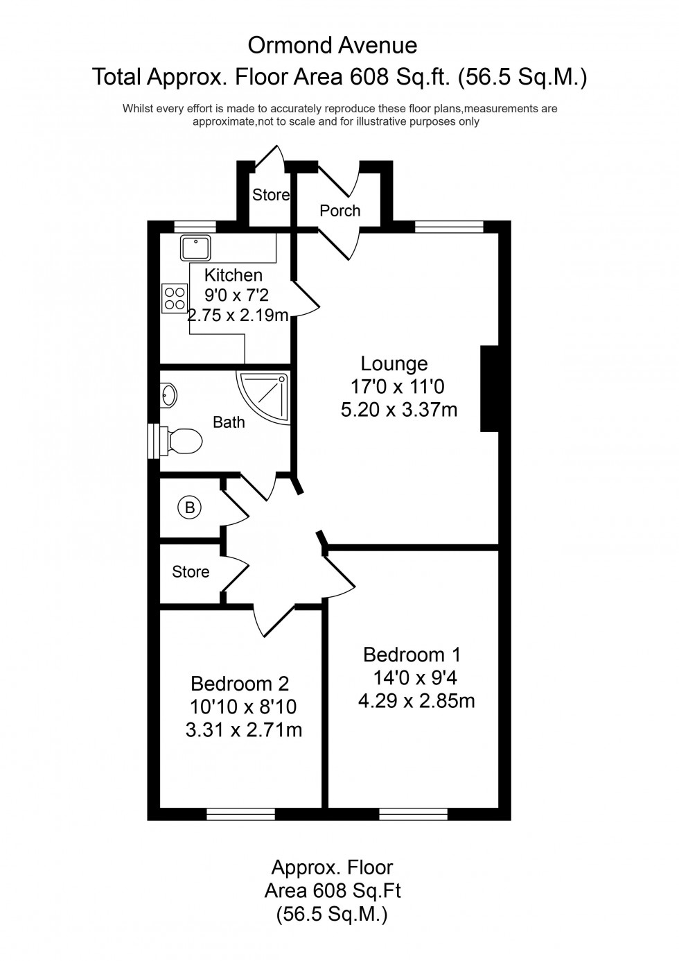 Floorplan for Ormond Avenue, Westhead