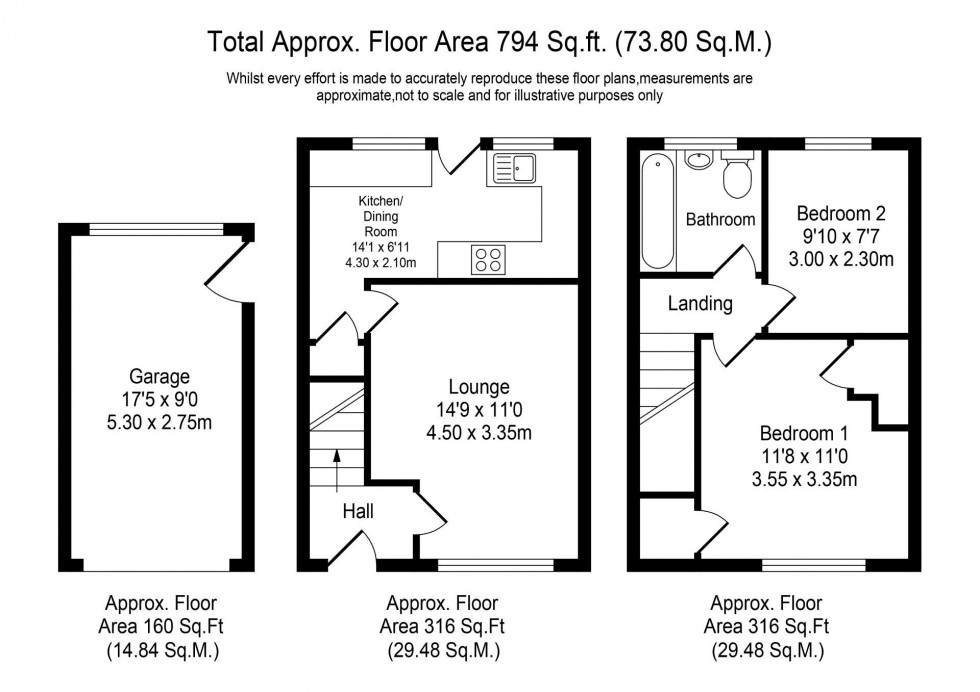 Floorplan for Hawkshead Avenue, Euxton