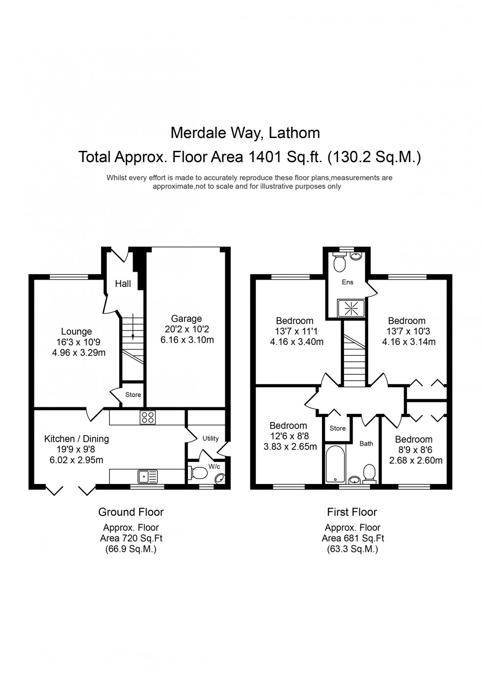 Floorplan for Merdale Way, Lathom