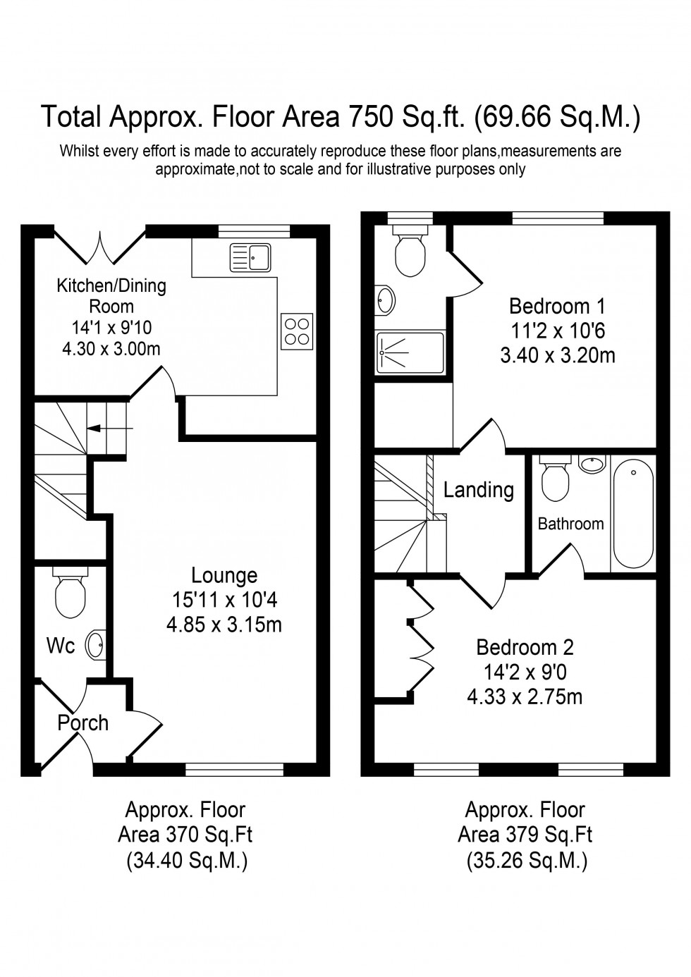 Floorplan for Penwortham Avenue, Burscough