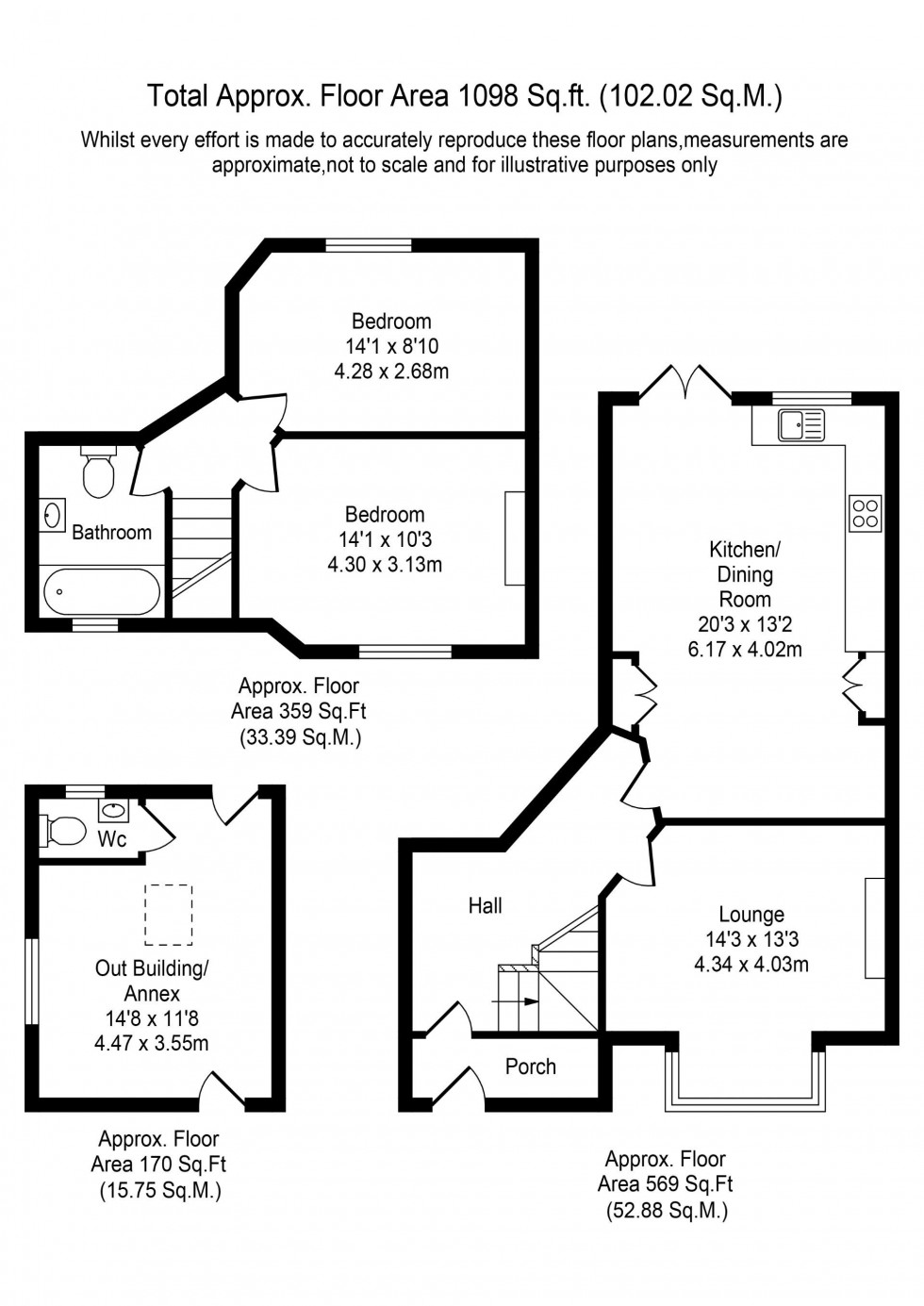 Floorplan for Deans Lane, Lathom