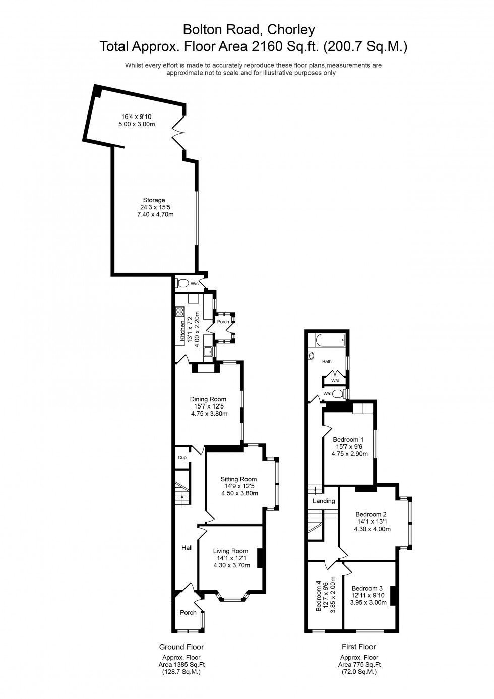 Floorplan for Bolton Road, Chorley