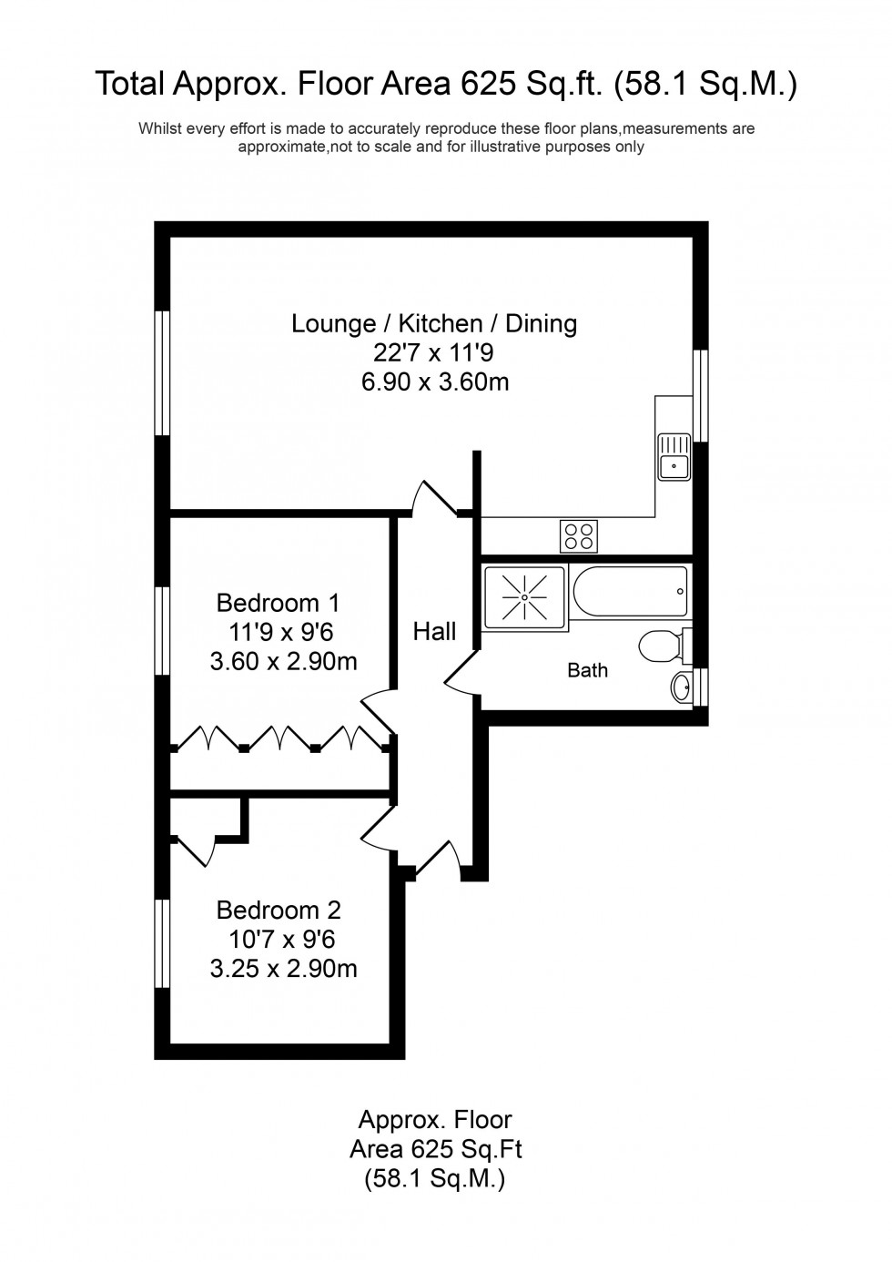 Floorplan for Columbine Close, Melling