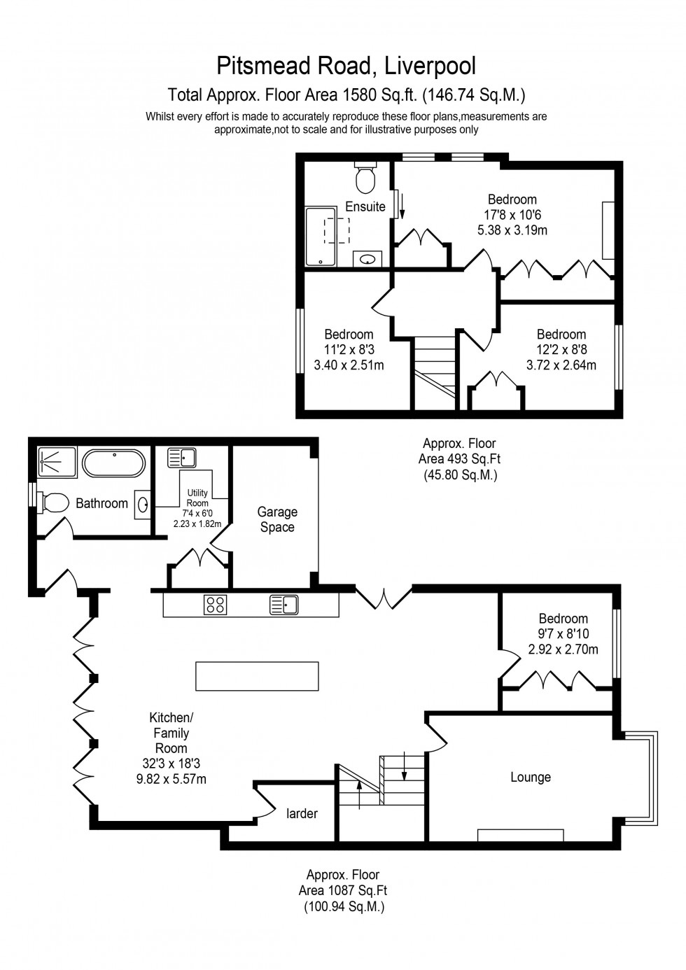 Floorplan for Pitsmead Road, Kirkby