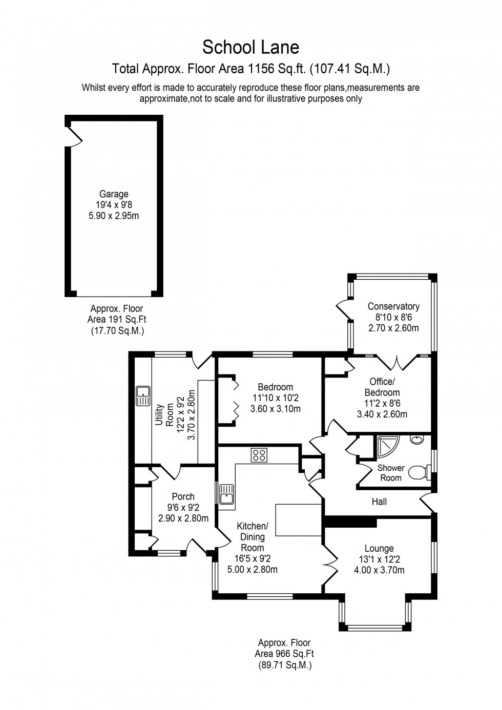 Floorplan for School Lane, Euxton