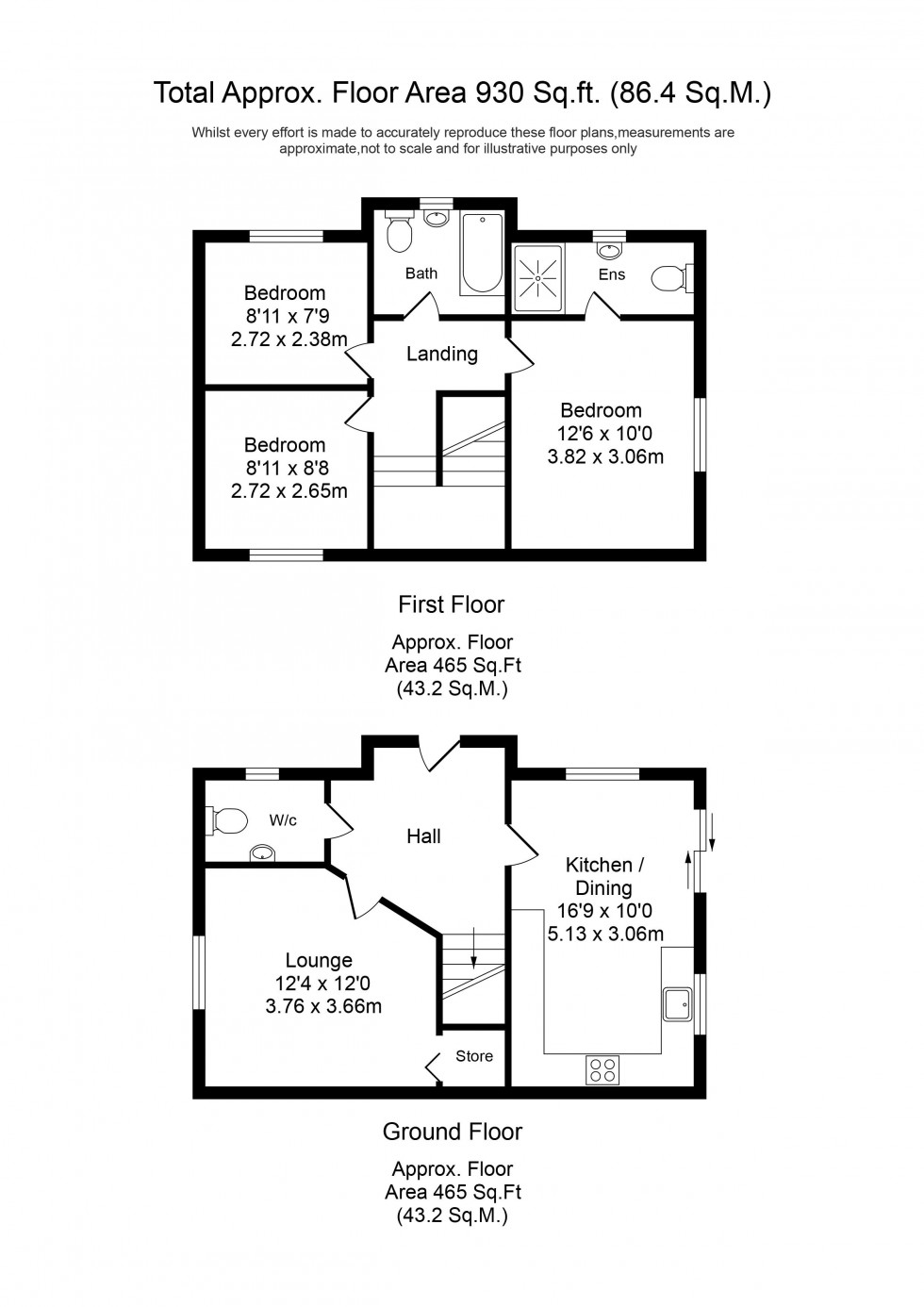 Floorplan for Bearwood Road, Kirkby