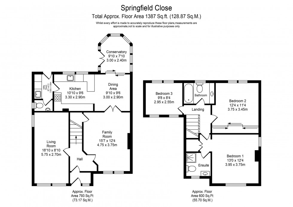 Floorplan for Springfield Close, Burscough