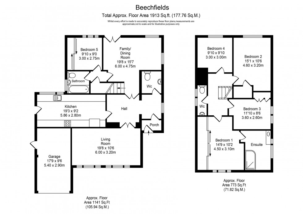 Floorplan for Beechfields, Chorley