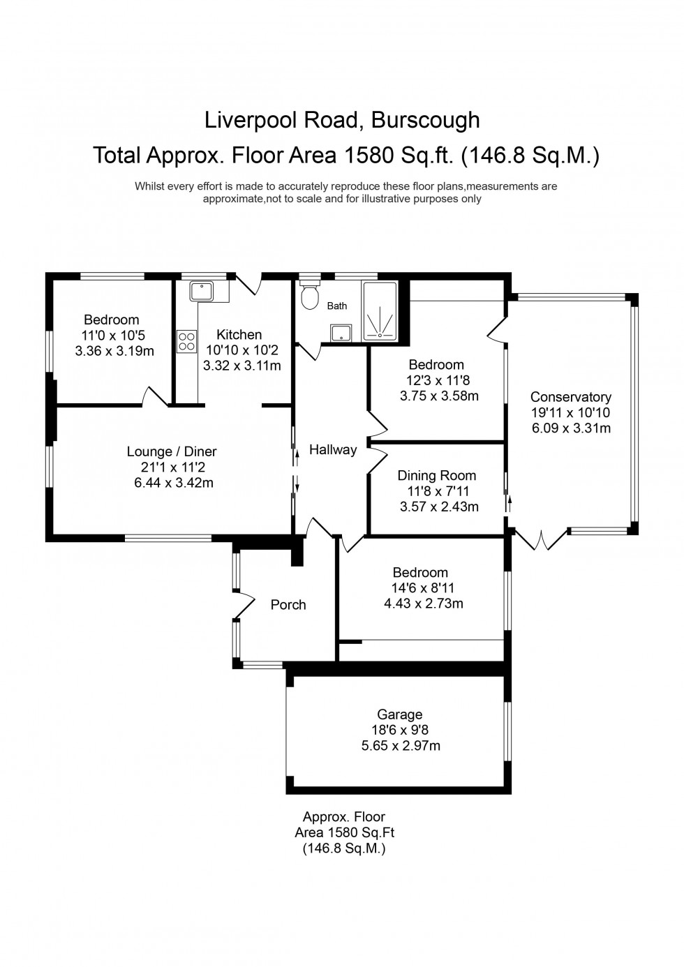 Floorplan for Liverpool Road South, Burscough