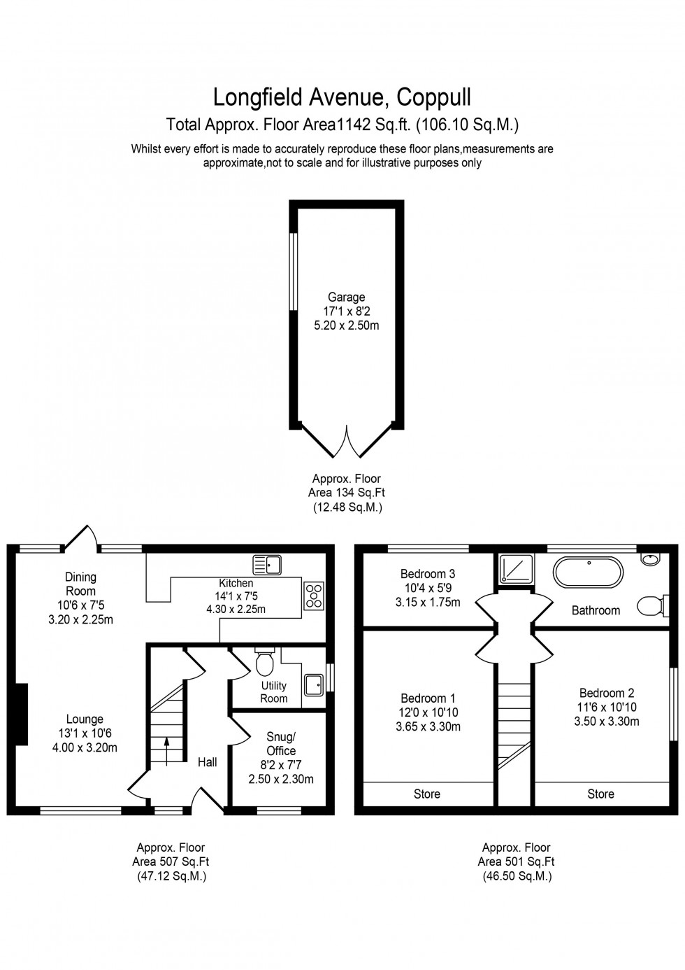 Floorplan for Longfield Avenue, Coppull