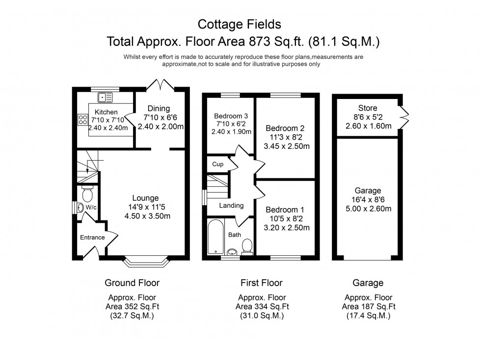 Floorplan for Cottage Fields, Chorley