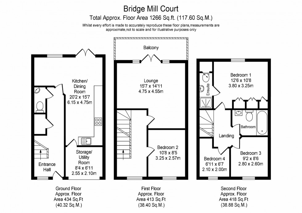 Floorplan for Bridge Mill Court, Chorley