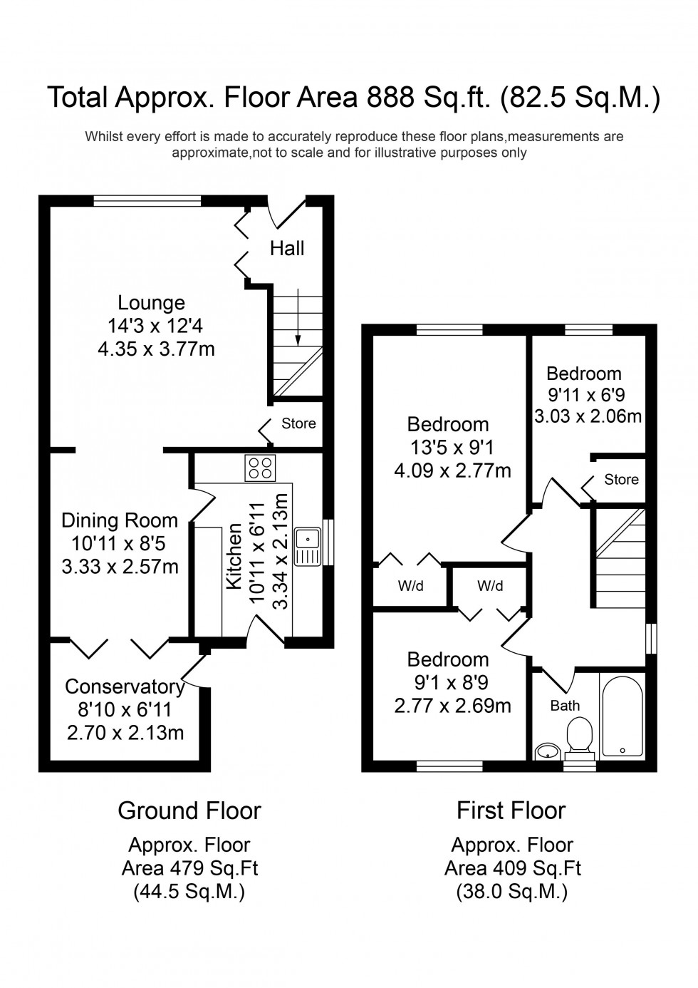 Floorplan for Tennyson Drive, Ormskirk